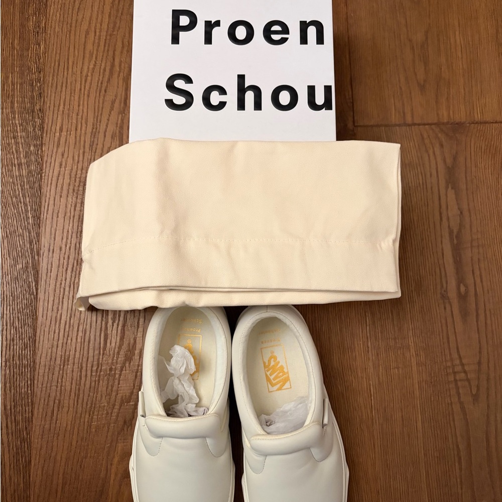 Proenza Schouler x Vans Ecru Slip-On Sneakers - Picture 4 of 8